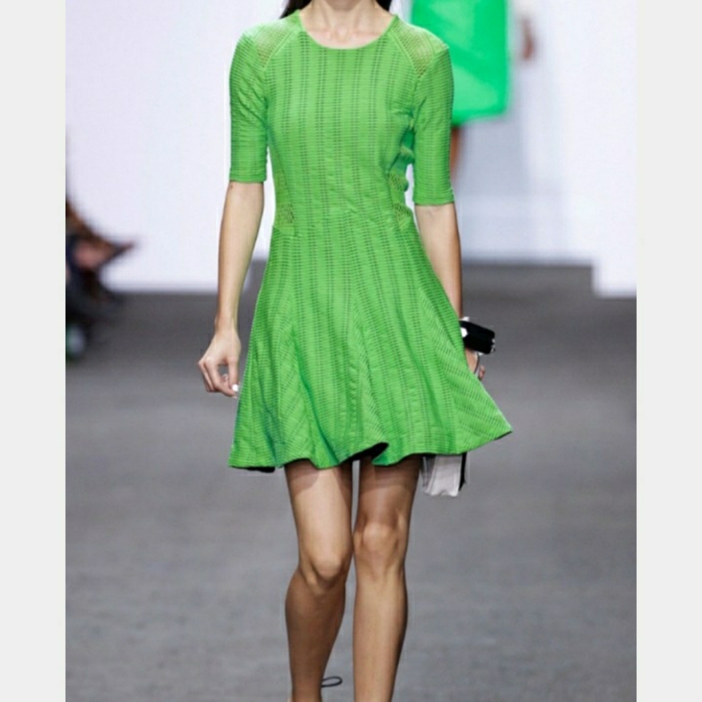 Rag & Bone Runway Green Fit And Flare Dress